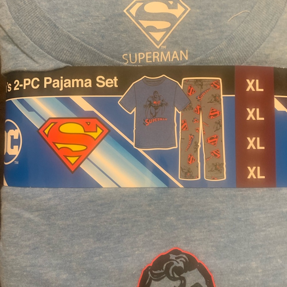 Two piece  XL superman, pajamas set DC